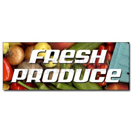 SIGNMISSION Safety Sign, 36 in Height, Vinyl, 14 in Length, Fresh Produce D-36 Fresh Produce